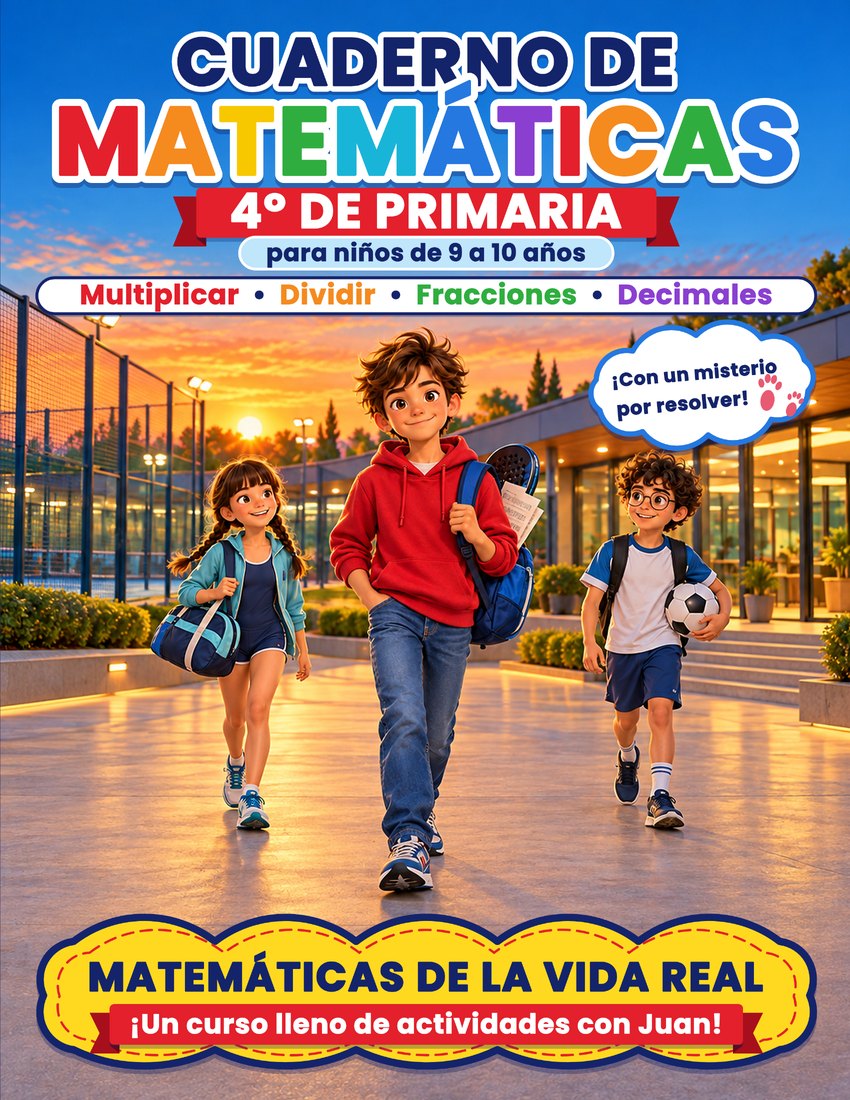 Portada del Cuaderno de Matemáticas de 4º de Primaria